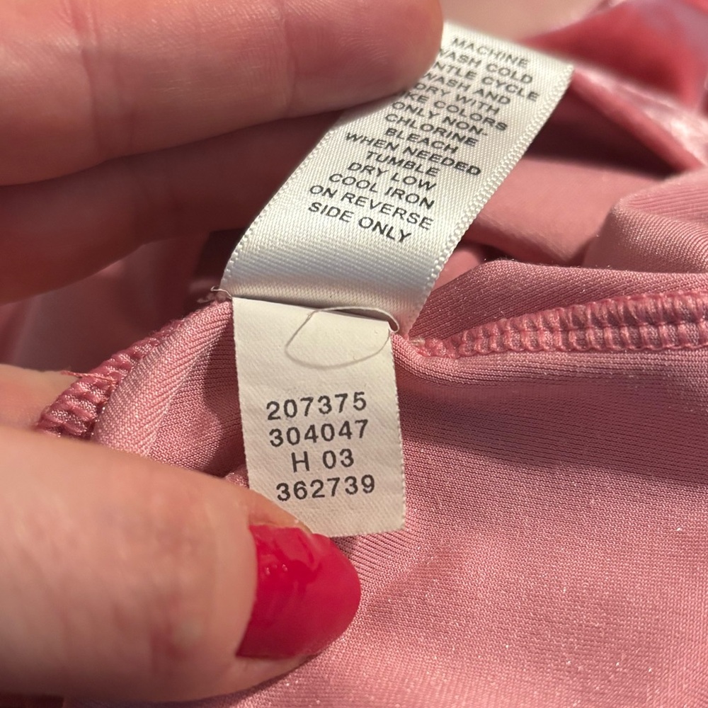 Banana Republic | Y2K Crushed Velvet Pink Tank Lace Trim Stretch Sz M - Picture 7 of 7